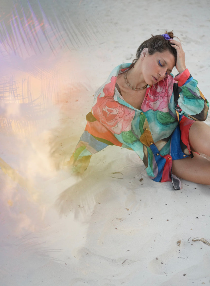 SACRED ROSE SILK SHIRT