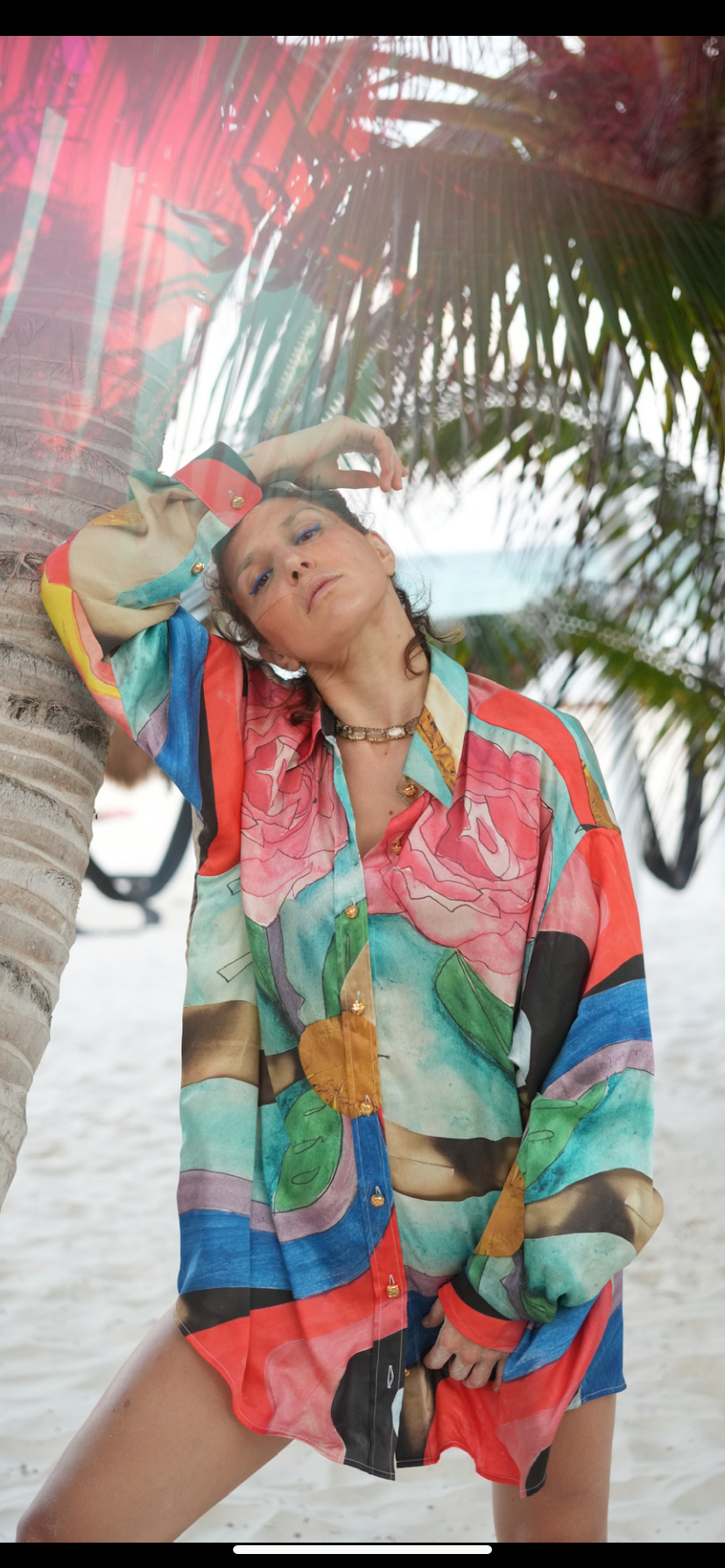SACRED ROSE SILK SHIRT