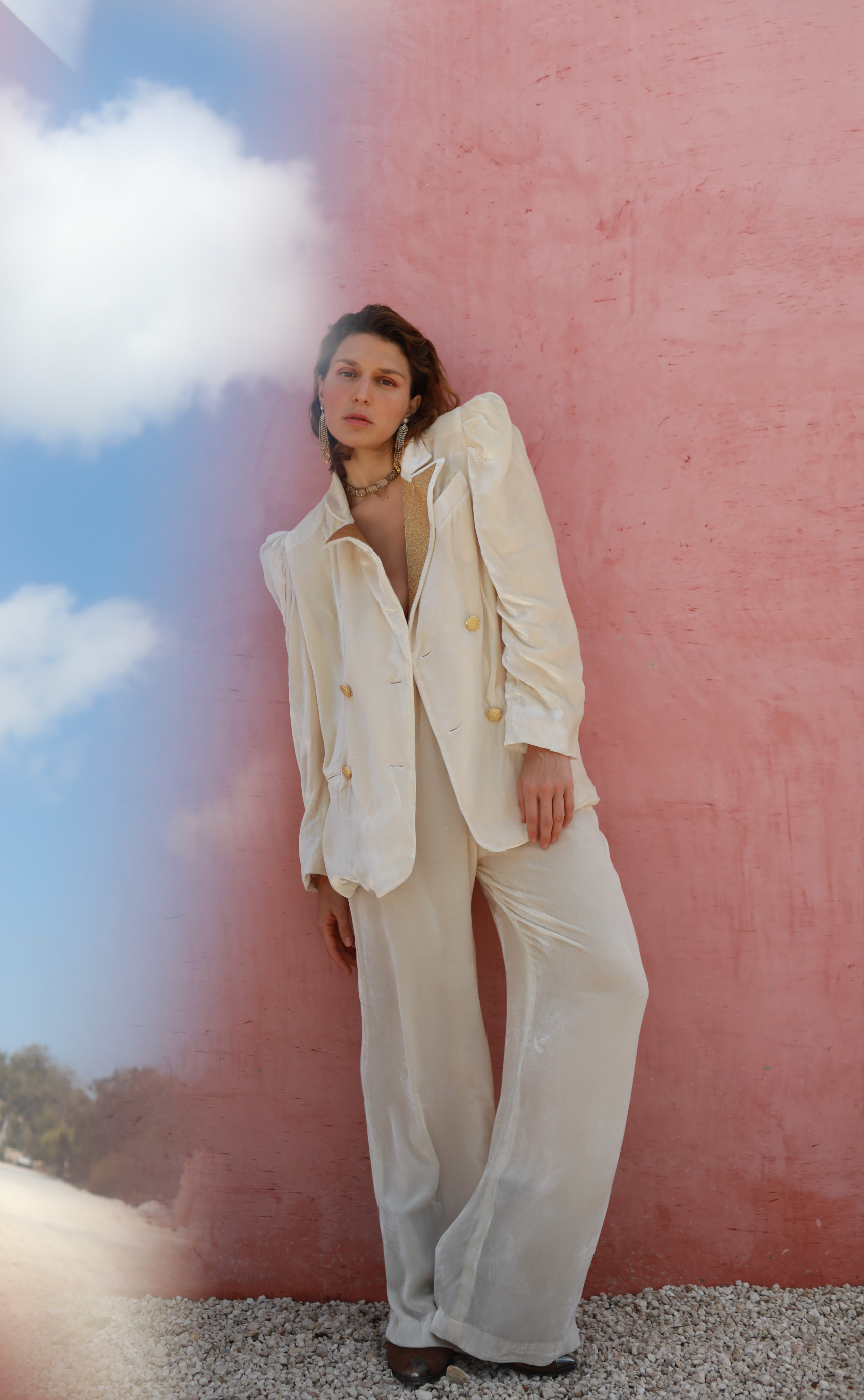 BETH JACKET CREAM VELVET
