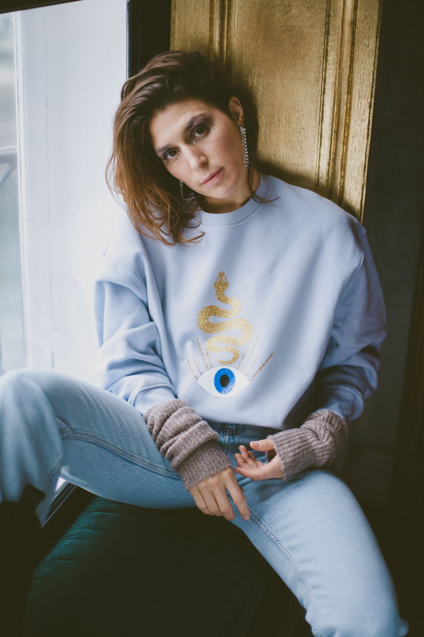SWEATER MANTRA BLUE PRESS