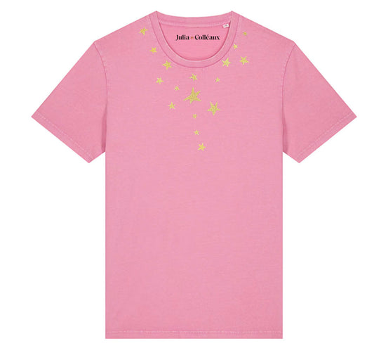 TEE SHIRT STELLAR NECKLACE PINK PRESS