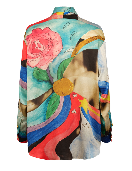 SACRED ROSE SILK SHIRT